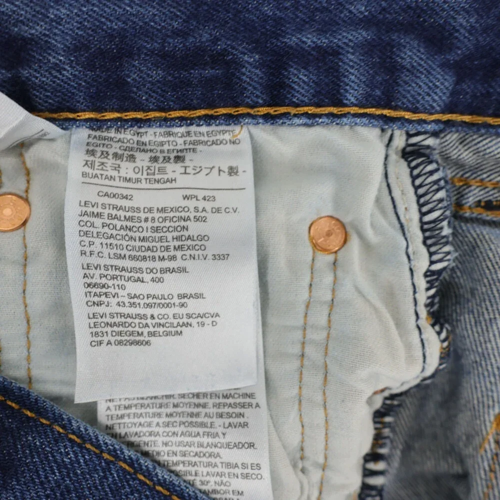 Levis 501 Jeans Mens 33x32 Blue Original Fit Straight Leg Button Fly Stretch